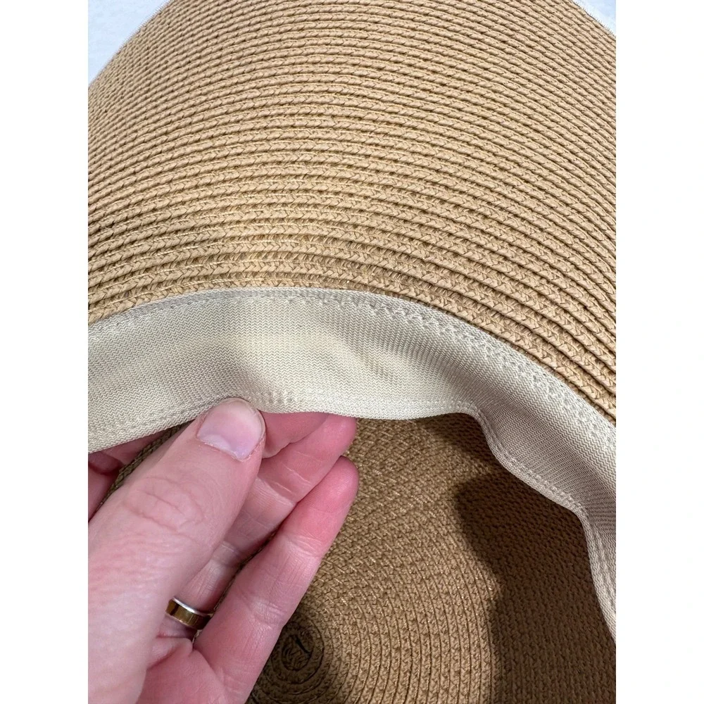 Woven Wide‎ Brim Sun Hat Tan Straw Paper Braid Tassel Beach Summer 56-58cm